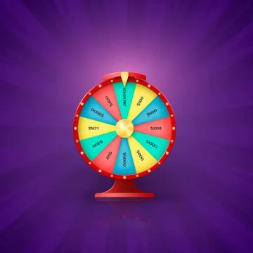 Arrow on wheel of fortune point to jackpot slot. Stock Illustration