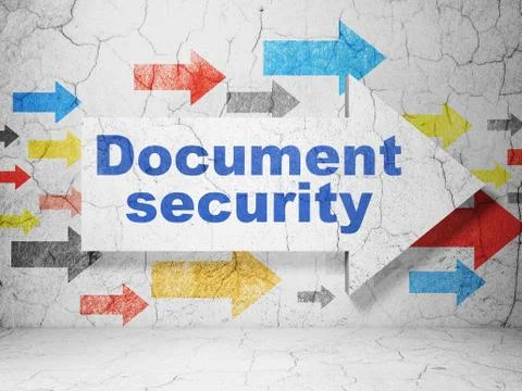Arrow whis Document Security on grunge wall 库存插图