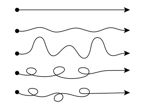 Arrow winding line set. Stock Illustration