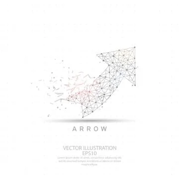 Up arrow wire frame low poly. Stock Illustration