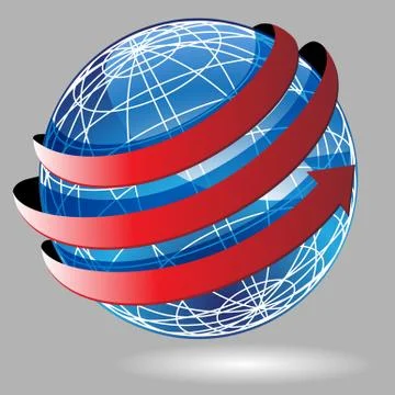 Arrow wrap globe Stock Illustration