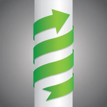Arrow wrapped around the pillar Stock Illustration