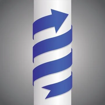 Arrow wrapped around the pillar Stock Illustration