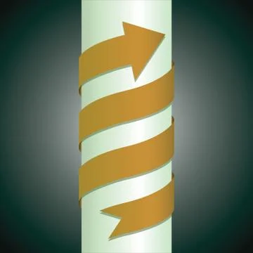 Arrow wrapped around the pillar Stock Illustration