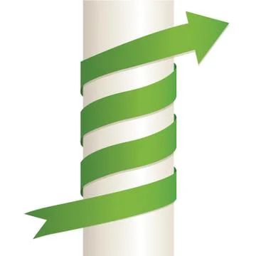 Arrow wrapped around the pillar Stock Illustration