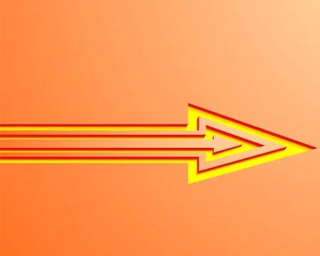 Arrow yellow complex in red surface Stock Illustration