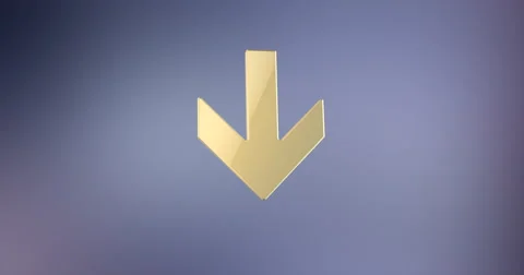ArrowDown Gold 3d Icon Video stock 67353761