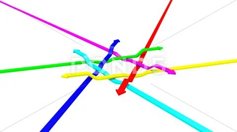 Arrowed abstraction over white field Stock Illustration