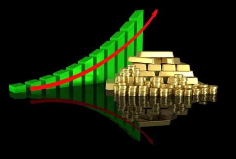 Arrowed business chart Illustrazione stock