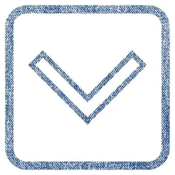 Arrowhead Down Fabric Textured Icon Stock Illustration