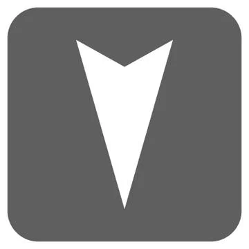 Arrowhead Down Flat Squared Vector Icon Stock Illustration