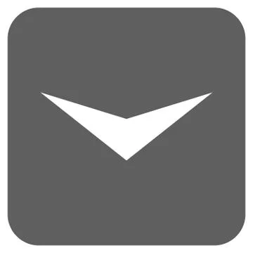 Arrowhead Down Flat Squared Vector Icon Stock Illustration