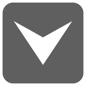 Arrowhead Down Flat Squared Vector Icon Stock Illustration