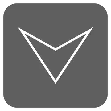 Arrowhead Down Flat Squared Vector Icon Stock Illustration