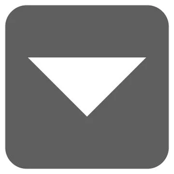 Arrowhead Down Flat Squared Vector Icon Stock Illustration