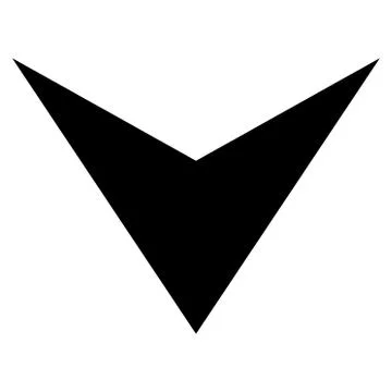 Arrowhead Down Flat Vector Icon Stock Illustration