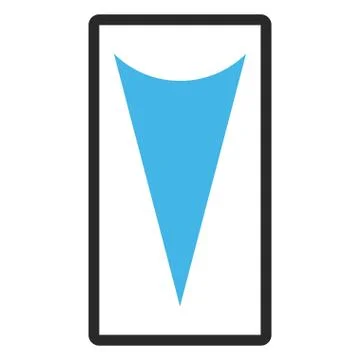 Arrowhead Down Framed Vector Icon Stock Illustration