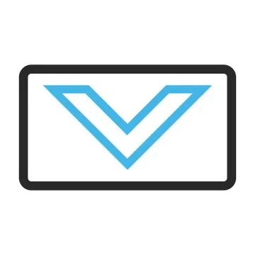Arrowhead Down Framed Vector Icon Stock Illustration
