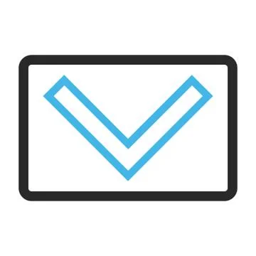 Arrowhead Down Framed Vector Icon Stock Illustration