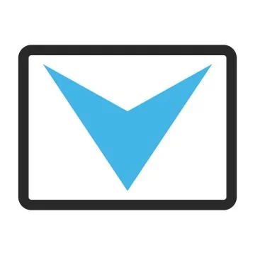 Arrowhead Down Framed Vector Icon Stock Illustration