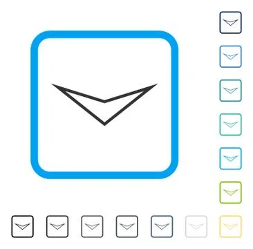 Arrowhead Down Framed Vector Icon Stock Illustration