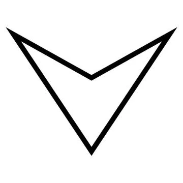 Arrowhead Down Outline Vector Icon Illustrazione stock