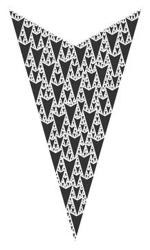 Arrowhead Down Recursion Collage of Itself Icons Stock Illustration