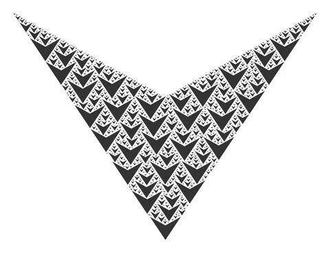 Arrowhead Down Recursion Collage of Itself Icons 스톡 일러스트