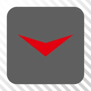 Arrowhead Down Rounded Square Button Stock Illustration