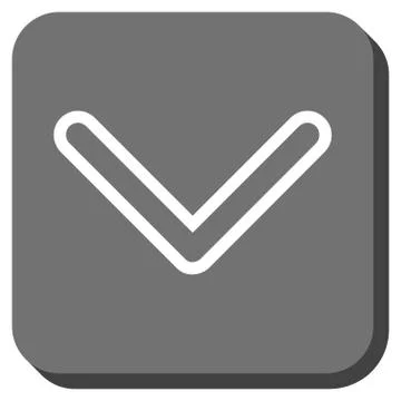 Arrowhead Down Rounded Square Vector Icon Stock Illustration