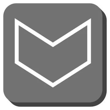 Arrowhead Down Rounded Square Vector Icon Stock Illustration