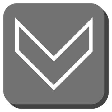 Arrowhead Down Rounded Square Vector Icon Stock Illustration