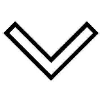 Arrowhead Down Stroke Vector Icon Stock Illustration