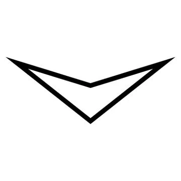 Arrowhead Down Stroke Vector Icon Illustrazione stock