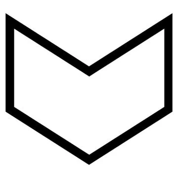Arrowhead Down Stroke Vector Icon Stock Illustration