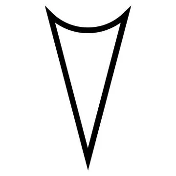 Arrowhead Down Thin Line Vector Icon Stock Illustration