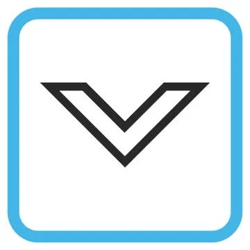 Arrowhead Down Vector Icon In a Frame Stock Illustration