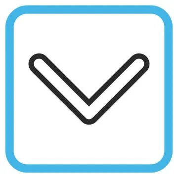 Arrowhead Down Vector Icon In a Frame Stock Illustration