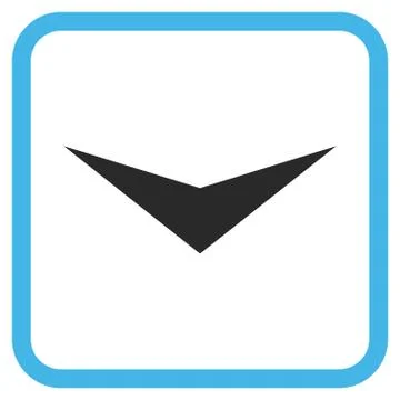 Arrowhead Down Vector Icon In a Frame Stock Illustration