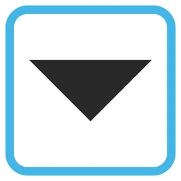 Arrowhead Down Vector Icon In a Frame Illustrazione stock