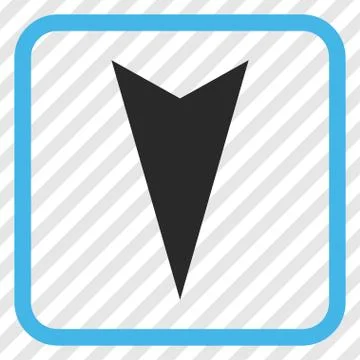 Arrowhead Down Vector Icon In a Frame Stock Illustration