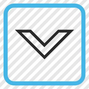 Arrowhead Down Vector Icon In a Frame Stock Illustration