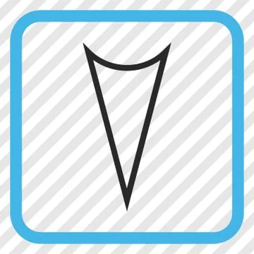 Arrowhead Down Vector Icon In a Frame Stock Illustration