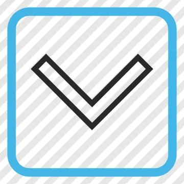 Arrowhead Down Vector Icon In a Frame Stock Illustration