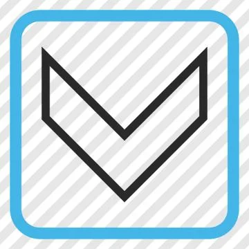 Arrowhead Down Vector Icon In a Frame Illustrazione stock