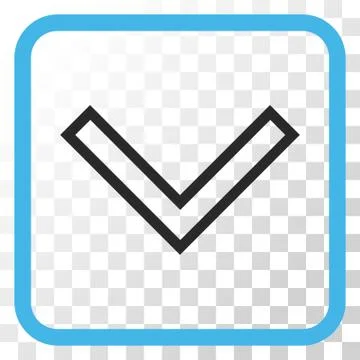 Arrowhead Down Vector Icon In a Frame Stock Illustration