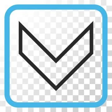 Arrowhead Down Vector Icon In a Frame Stock Illustration