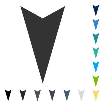 Arrowhead Down Vector Icon Stock Illustration