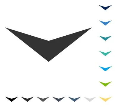 Arrowhead Down Vector Icon Stock Illustration
