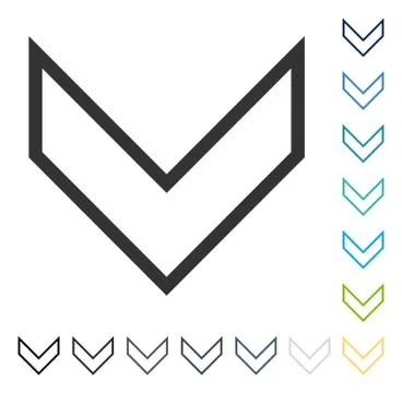 Arrowhead Down Vector Icon Stock Illustration